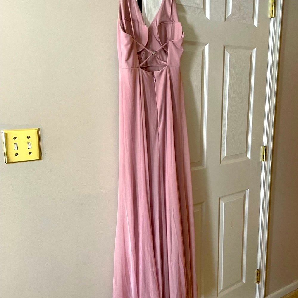 Azazie Skye Bridesmaid Dress In Beautiful Dusty Mauve, Size 6 - Picture 5 of 12